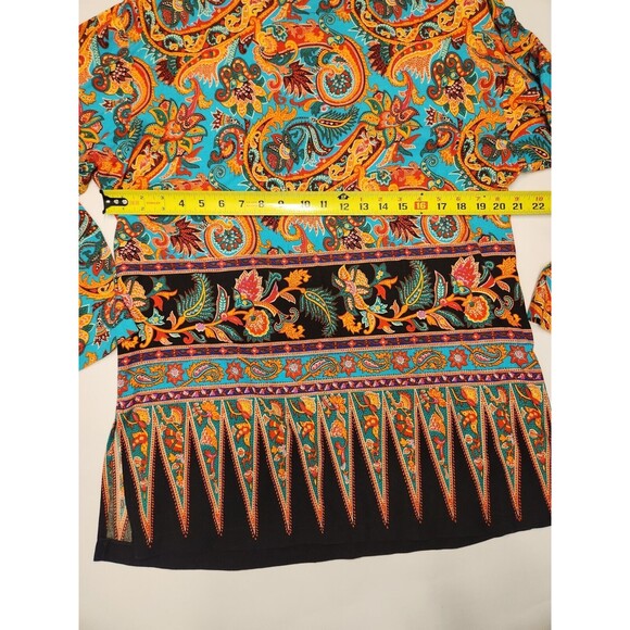 Vintage 80s Ruth Norman Signature Kaftan Style Top Size Medium Shoulder Pads - Picture 11 of 12